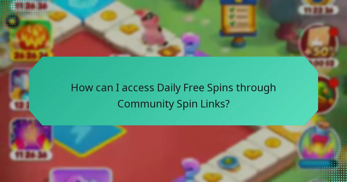 How can I access Daily Free Spins through Community Spin Links?