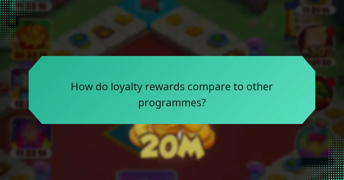 How do loyalty rewards compare to other programmes?