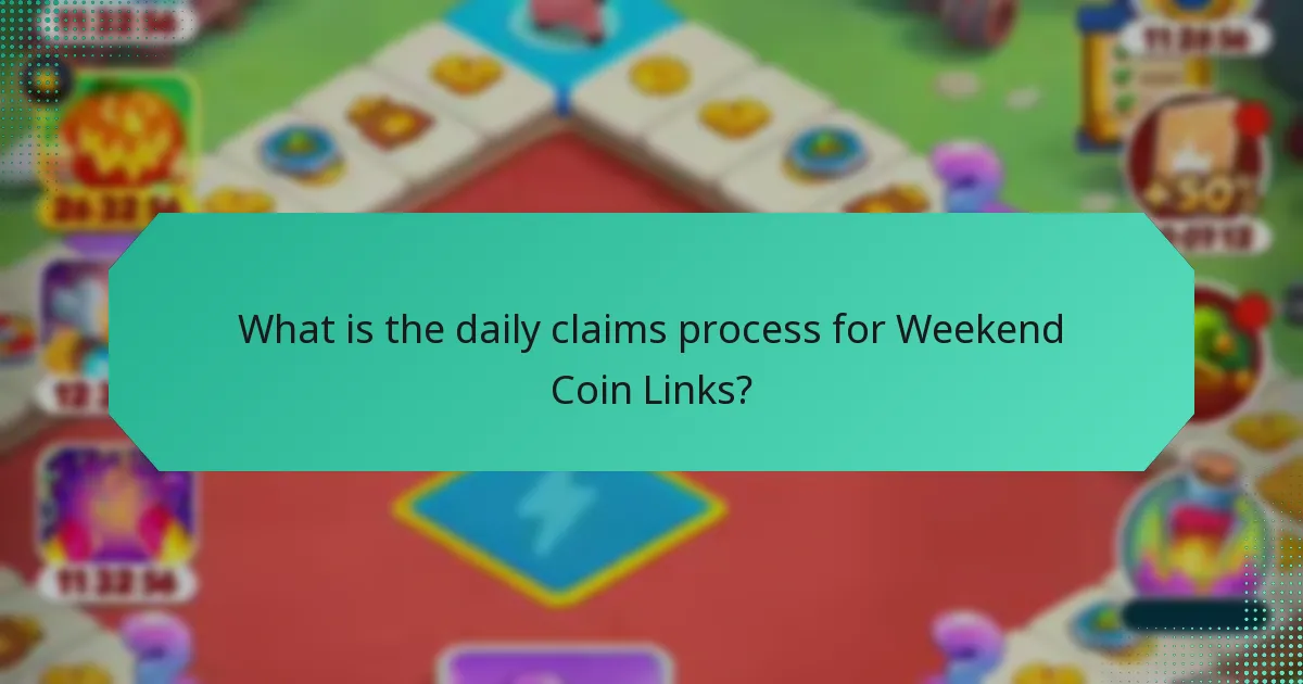 What is the daily claims process for Weekend Coin Links?
